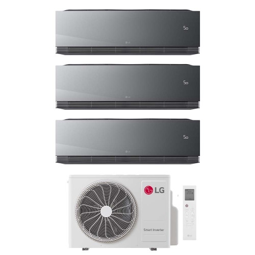 Immagine di LG ARTCOOL Mirror AI Air Climatizzatore a parete trial split inverter Wi-Fi mirror - finitura a specchio | unità esterna R32 7.9 kW unità interne 9000+9000+9000 BTU MU4R27.U24A0+AA[09|09|09]SP.NS1