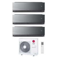 Immagine di LG ARTCOOL Mirror AI Air Climatizzatore a parete trial split inverter Wi-Fi mirror - finitura a specchio | unità esterna R32 8.8 kW unità interne 9000+9000+12000 BTU MU5R30.U36A0+AA[09|09|12]SP.NS1