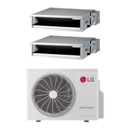 Immagine di LG Canalizzabile bassa prevalenza Climatizzatore canalizzabile dual split inverter | unità esterna R32 6.2 kW unità interne 9000+9000 BTU MU3R21.U24A0+CL[09|09]F.N50
