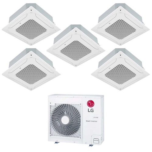 Immagine di LG Cassetta 4 vie Climatizzatore a cassetta penta split inverter bianco | unità esterna R32 8.8 kW unità interne 9000+9000+9000+9000+9000 BTU MU5R30.U36A0+CT[09|09|09|09|09]F.NR0