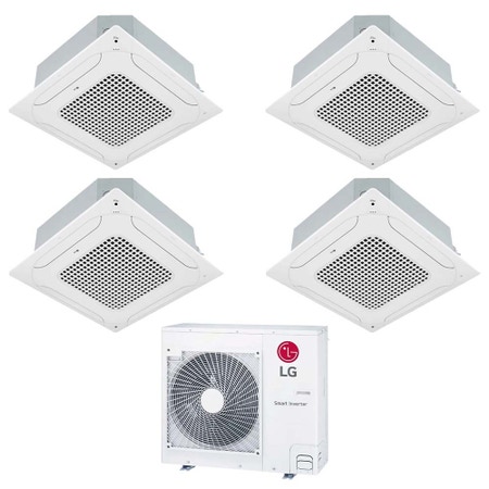 Immagine di LG Cassetta 4 vie Climatizzatore a cassetta quadri split inverter bianco | unità esterna R32 8.8 kW unità interne 9000+9000+9000+12000 BTU MU5R30.U36A0+CT[09|09|09|12]F.NR0