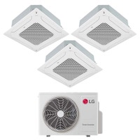 Immagine di LG Cassetta 4 vie Climatizzatore a cassetta trial split inverter bianco | unità esterna R32 7 kW unità interne 9000+9000+12000 BTU MU4R25.U24A0+CT[09|09|12]F.NR0