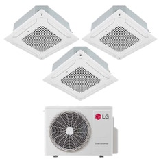 Immagine di LG Cassetta 4 vie Climatizzatore a cassetta trial split inverter bianco | unità esterna R32 7.9 kW unità interne 9000+9000+9000 BTU MU4R27.U24A0+CT[09|09|09]F.NR0
