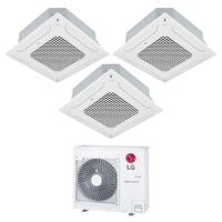 Immagine di LG Cassetta 4 vie Climatizzatore a cassetta trial split inverter bianco | unità esterna R32 8.8 kW unità interne 9000+9000+12000 BTU MU5R30.U36A0+CT[09|09|12]F.NR0