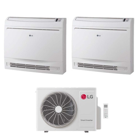Immagine di LG CONSOLE Climatizzatore console da pavimento dual split inverter Wi-Fi bianco | unità esterna R32 4.1 kW unità interne 9000+9000 BTU MU2R15.018A0+UQ[09|09]F.NA0