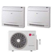 Immagine di LG CONSOLE Climatizzatore console da pavimento dual split inverter Wi-Fi bianco | unità esterna R32 7 kW unità interne 9000+12000 BTU MU4R25.U24A0+UQ[09|12]F.NA0