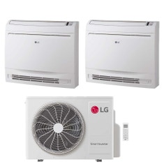 Immagine di LG CONSOLE Climatizzatore console da pavimento dual split inverter Wi-Fi bianco | unità esterna R32 7 kW unità interne 9000+9000 BTU MU4R25.U24A0+UQ[09|09]F.NA0