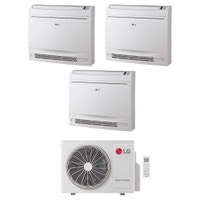 Immagine di LG CONSOLE Climatizzatore console da pavimento trial split inverter Wi-Fi bianco | unità esterna R32 7 kW unità interne 9000+9000+12000 BTU MU4R25.U24A0+UQ[09|09|12]F.NA0