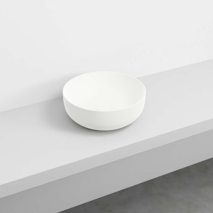 Immagine di Cielo ERA bacinella small tonda Ø 40 cm, senza foro per rubinetteria e senza troppopieno, colore talco finitura opaco BAERA40TL