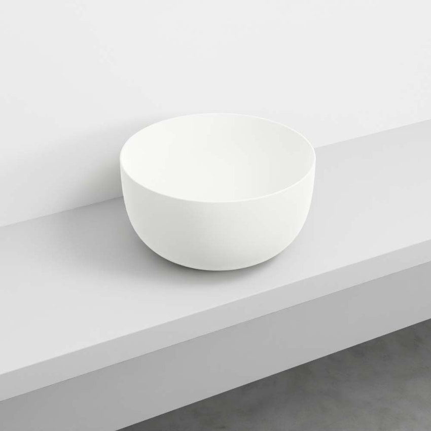 Immagine di Cielo ERA bacinella tonda Ø 45 cm, senza foro per rubinetteria e senza troppopieno, colore talco finitura opaco BAERATL