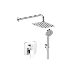 Immagine di Ideal Standard CERAPLAN kit doccia con miscelatore, soffione 20x30 cm, doccetta multifunzione con supporto fisso e flessibile, finitura cromo BD194AA