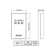 Immagine di Mitsubishi Sensore CO2 per installazione a muro per RVX3 e RVXT3 PZ-70CSW-E