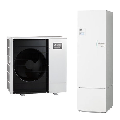 Immagine di Mitsubishi ECODAN PACKAGED R290 Sistema idronico composto da pompa di calore trifase Inverter ECODAN con HYDROTANK 300 litri PUZ-WZ115YAA-W+ERPT30X-VM2EE