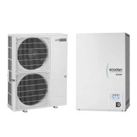 Immagine di Mitsubishi ECODAN MULTI CITY R410A sistema ibrido Aria/Aria, Aria/ Acqua composto da pompa di calore Inverter trifase SMALL Y 12.5 kW con HYDROBOX MEDIUM PUMY-P112YKM7+ERSC-VM2E