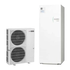 Immagine di Mitsubishi ECODAN MULTI CITY R410A sistema ibrido Aria/Aria, Aria/ Acqua composto da pompa di calore Inverter SMALL Y 12.5 kW con HYDROTANK MEDIUM PUMY-P112VKM7+ERST20C-VM2E
