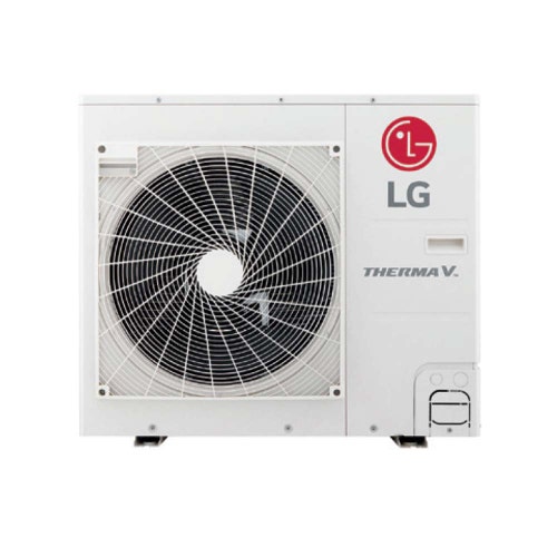 Immagine di LG THERMA V R32 sistema idronico monofase composto da pompa di calore 7 kW e unità interna COMBI UNIT con accumulo 200 litri HU071MR.U44+HN0913T.NK0