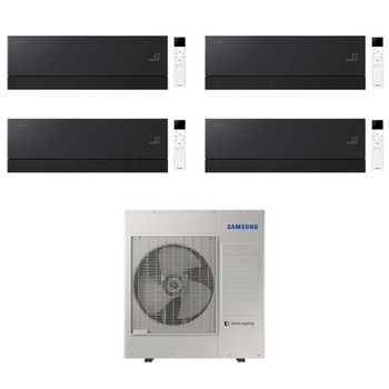 Immagine di Samsung WINDFREE Première Climatizzatore a parete quadri split inverter Wi-Fi soapstone charcoal | unità esterna R32 10 kW unità interne 7000+7000+7000+7000 BTU AJ100TXJ5KG/EU+AR70H[07|07|07|07]C1ABNEU