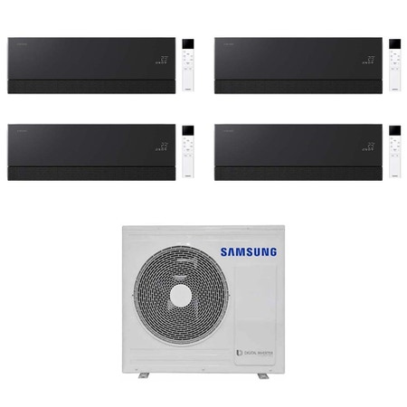 Immagine di Samsung WINDFREE Première Climatizzatore a parete quadri split inverter Wi-Fi soapstone charcoal | unità esterna R32 8 kW unità interne 7000+7000+7000+7000 BTU AJ080TXJ4KG/EU+AR70H[07|07|07|07]C1ABNEU