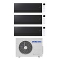 Immagine di Samsung WINDFREE Première Climatizzatore a parete trial split inverter Wi-Fi soapstone charcoal | unità esterna R32 5.2 kW unità interne 7000+7000+12000 BTU AJ052TXJ3KG/EU+AR70H[07|07|12]C1ABNEU