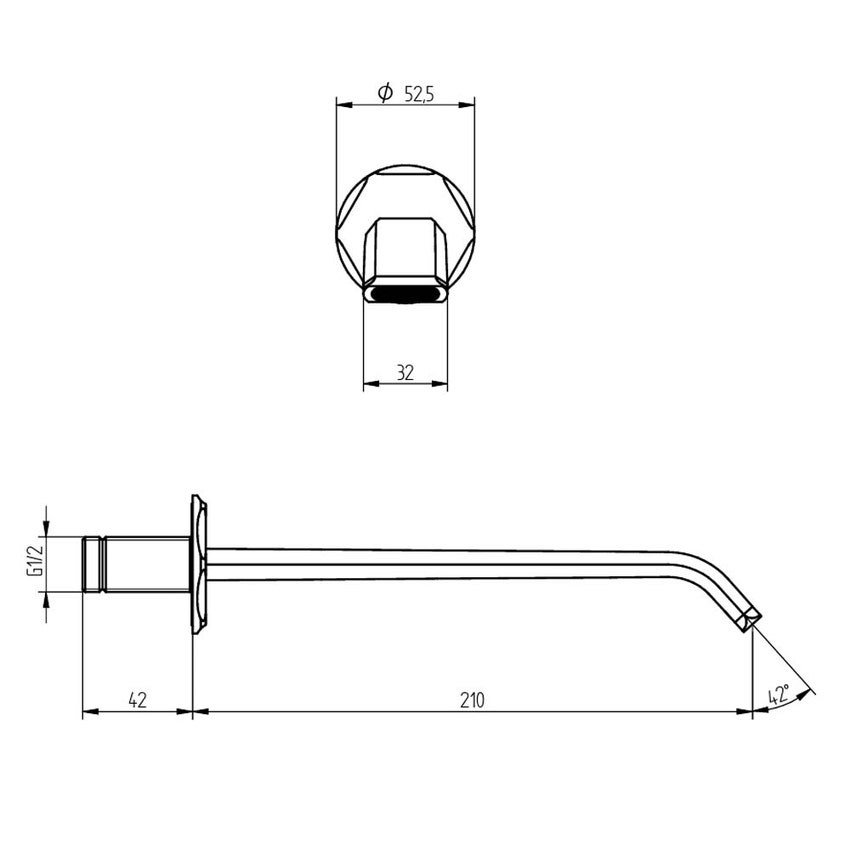 Immagine di Bellosta STRESA bocca lavabo da parete L. 21 cm, finitura cromo 01-174015