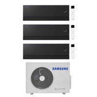 Immagine di Samsung WINDFREE Première Plus Climatizzatore a parete trial split inverter Wi-Fi soapstone charcoal | unità esterna R32 5.2 kW unità interne 7000+7000+7000 BTU AJ052TXJ3KG/EU+AR70H[07|07|07]CAABNEU