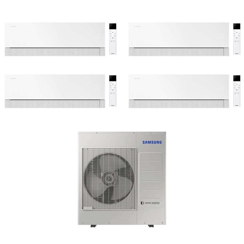 Immagine di Samsung WINDFREE Première Plus Climatizzatore a parete quadri split inverter Wi-Fi essential white | unità esterna R32 10 kW unità interne 9000+9000+12000+12000 BTU AJ100TXJ5KG/EU+AR70H[09|09|12|12]CAAWNEU