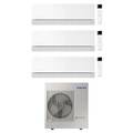 Immagine di Samsung WINDFREE Première Climatizzatore a parete trial split inverter Wi-Fi essential white | unità esterna R32 10 kW unità interne 12000+12000+12000 BTU AJ100TXJ5KG/EU+AR70H[12|12|12]C1AWNEU