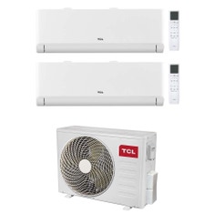 Immagine di TCL BreezeIN P5 Climatizzatore a parete dual split inverter Wi-Fi bianco | unità esterna R32 5.1 kW unità interne 9000+9000 BTU MT1821+SN[09|09]P5S0