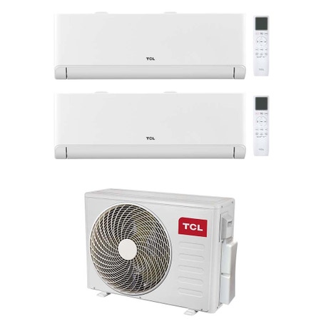 Immagine di TCL BreezeIN P5 Climatizzatore a parete dual split inverter Wi-Fi bianco | unità esterna R32 7.9 kW unità interne 9000+9000 BTU MT2730+SN[09|09]P5S0