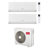 Immagine di TCL BreezeIN P5 Climatizzatore a parete dual split inverter Wi-Fi bianco | unità esterna R32 12.2 kW unità interne 9000+12000 BTU MT4250+SN[09|12]P5S0