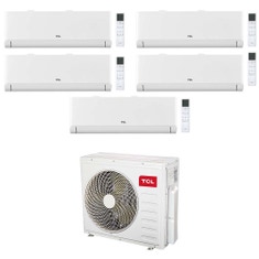 Immagine di TCL BreezeIN P5 Climatizzatore a parete penta split inverter Wi-Fi bianco | unità esterna R32 12.2 kW unità interne 9000+9000+9000+9000+9000 BTU MT4250+SN[09|09|09|09|09]P5S0