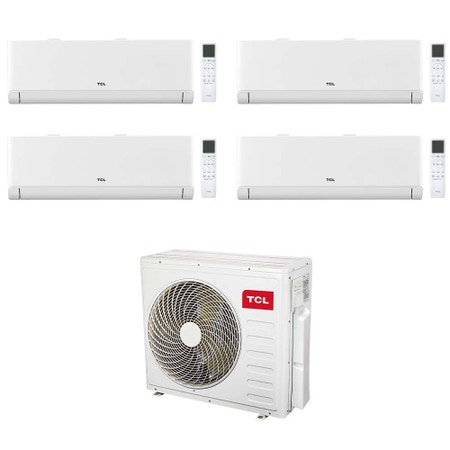 Immagine di TCL BreezeIN P5 Climatizzatore a parete quadri split inverter Wi-Fi bianco | unità esterna R32 12.2 kW unità interne 9000+9000+9000+9000 BTU MT4250+SN[09|09|09|09]P5S0