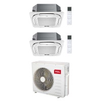 Immagine di TCL CASSETTE 4 VIE Climatizzatore a cassetta dual split inverter Wi-Fi bianco | unità esterna R32 12.2 kW unità interne 9000+12000 BTU MT4250+MN[09]SS2+MN[12]SS1