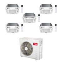 Immagine di TCL CASSETTE 4 VIE Climatizzatore a cassetta penta split inverter Wi-Fi bianco | unità esterna R32 12.2 kW unità interne 9000+9000+9000+9000+12000 BTU MT4250+MN[09|09|09|09]SS2+MN[12]SS1
