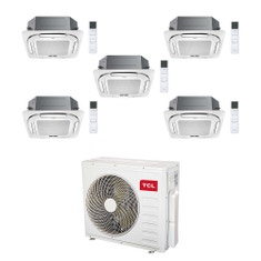 Immagine di TCL CASSETTE 4 VIE Climatizzatore a cassetta penta split inverter Wi-Fi bianco | unità esterna R32 12.2 kW unità interne 9000+9000+9000+9000+9000 BTU MT4250+MN[09|09|09|09|09]SS2