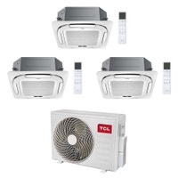 Immagine di TCL CASSETTE 4 VIE Climatizzatore a cassetta trial split inverter Wi-Fi bianco | unità esterna R32 7.9 kW unità interne 9000+9000+12000 BTU MT2730+MN[09|09]SS2+MN[12]SS1
