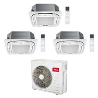 Immagine di TCL CASSETTE 4 VIE Climatizzatore a cassetta trial split inverter Wi-Fi bianco | unità esterna R32 12.2 kW unità interne 9000+9000+12000 BTU MT4250+MN[09|09]SS2+MN[12]SS1
