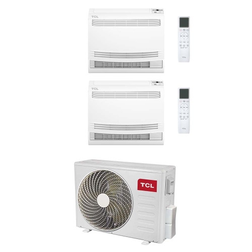 Immagine di TCL CONSOLE Climatizzatore console da pavimento dual split inverter Wi-Fi bianco | unità esterna R32 4.1 kW unità interne 9000+9000 BTU MT1420+MN[09|09]Z2