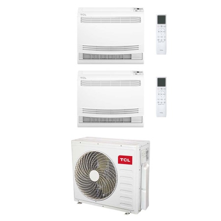 Immagine di TCL CONSOLE Climatizzatore console da pavimento dual split inverter Wi-Fi bianco | unità esterna R32 12.2 kW unità interne 9000+9000 BTU MT4250+MN[09|09]Z2