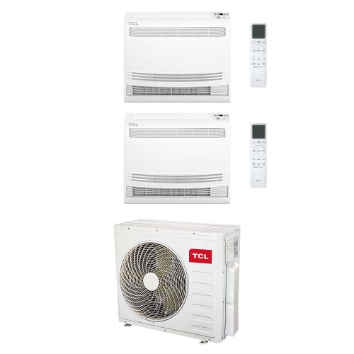 Immagine di TCL CONSOLE Climatizzatore console da pavimento dual split inverter Wi-Fi bianco | unità esterna R32 12.2 kW unità interne 9000+9000 BTU MT4250+MN[09|09]Z2
