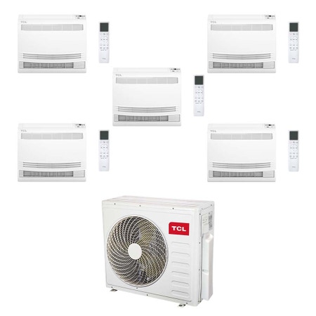 Immagine di TCL CONSOLE Climatizzatore console da pavimento penta split inverter Wi-Fi bianco | unità esterna R32 12.2 kW unità interne 9000+9000+9000+9000+9000 BTU MT4250+MN[09|09|09|09|09]Z2