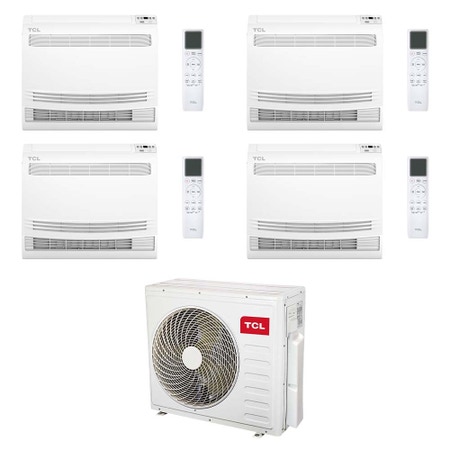 Immagine di TCL CONSOLE Climatizzatore console da pavimento quadri split inverter Wi-Fi bianco | unità esterna R32 12.2 kW unità interne 9000+9000+9000+9000 BTU MT4250+MN[09|09|09|09]Z2