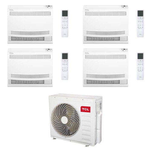 Immagine di TCL CONSOLE Climatizzatore console da pavimento quadri split inverter Wi-Fi bianco | unità esterna R32 12.2 kW unità interne 9000+9000+9000+9000 BTU MT4250+MN[09|09|09|09]Z2