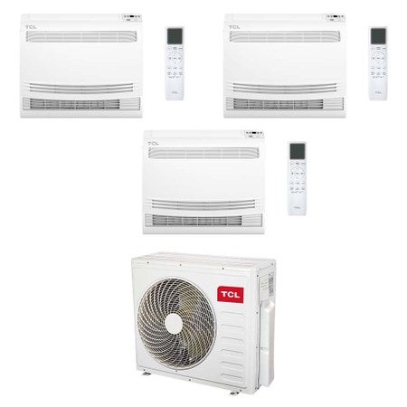 Immagine di TCL CONSOLE Climatizzatore console da pavimento trial split inverter Wi-Fi bianco | unità esterna R32 12.2 kW unità interne 9000+9000+9000 BTU MT4250+MN[09|09|09]Z2