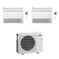 Immagine di Mitsubishi MFZ-KT Console Climatizzatore a pavimento dual split inverter Wi-Fi bianco | unità esterna R32 5.3 kW unità interne 9000+9000 BTU MXZ-2F53VFHZ2+MFZ-KT[25|25]VGK