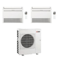 Immagine di Mitsubishi MFZ-KT Console Climatizzatore a pavimento dual split inverter Wi-Fi bianco | unità esterna R32 8.3 kW unità interne 9000+9000 BTU MXZ-4F83VFHZ2+MFZ-KT[25|25]VGK
