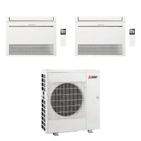 Immagine di Mitsubishi MFZ-KT Console Climatizzatore a pavimento dual split inverter Wi-Fi bianco | unità esterna R32 12 kW unità interne 9000+9000 BTU MXZ-6F120VF+MFZ-KT[25|25]VGK