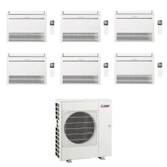 Immagine di Mitsubishi MFZ-KT Console Climatizzatore a pavimento esa split inverter Wi-Fi bianco | unità esterna R32 12 kW unità interne 9000+9000+9000+9000+9000+9000 BTU MXZ-6F120VF+MFZ-KT[25|25|25|25|25|25]VGK