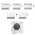 Immagine di Mitsubishi MFZ-KT Console Climatizzatore a pavimento penta split inverter Wi-Fi bianco | unità esterna R32 12 kW unità interne 9000+9000+9000+9000+9000 BTU MXZ-6F120VF+MFZ-KT[25|25|25|25|25]VGK