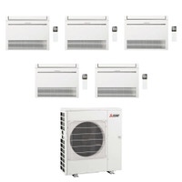 Immagine di Mitsubishi MFZ-KT Console Climatizzatore a pavimento penta split inverter Wi-Fi bianco | unità esterna R32 12 kW unità interne 9000+9000+9000+9000+12000 BTU MXZ-6F120VF+MFZ-KT[25|25|25|25|35]VGK